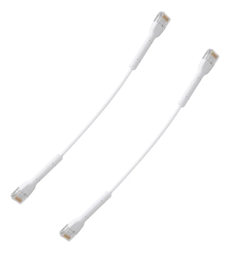 2 Cabos Patch Unifi Ethernet Cat6 22 Cm Branco Uc-patch-rj45vayotoy