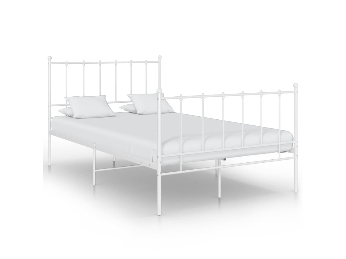 vidaXL Estrutura de cama 120x200 cm metal branco