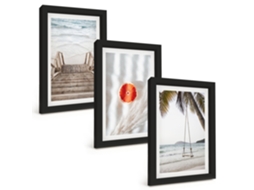 Composição De Quadros Férias Em Escada De Madeira Na Praia Espelharte (3 Peças 20x30 Cm)