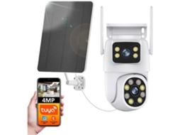 Câmera Wi fi de 4mp com Lente Dupla, Bateria, Colorida, Solar, Visão Noturna, Detecção de Movimento Pir e Rastreamento. SFUSHOS