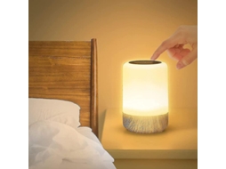 Lâmpada De Mesa De Cabeceira Led Com Toque Regulável, 8 Cores, Bateria Recarregável E Função De Timer