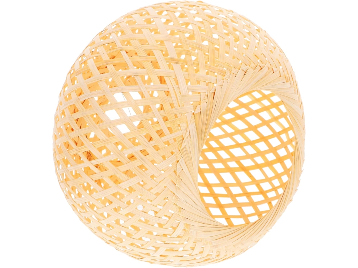 Luminária Artesanal De Bambu Trançado, Proteção Segura, Lâmpada Concentrada, Design Removível.