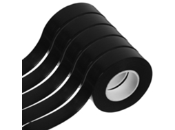 5 Rolos De Fita Isolante Elétrica Reforçada Para Uso Externo, Ideal Para Eletricistas Fabricada Em Borracha Preta E