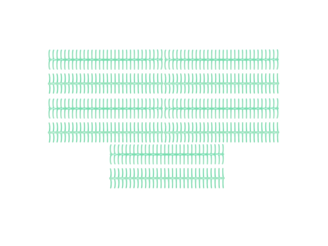 10pcs Espirais de Encadernação Plástica 19mm 30 Anéis Compatível com Papel A4 B5 A5 Capacidade 150 Folhas Verde
