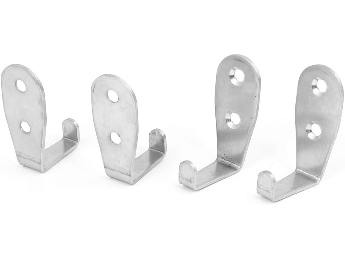 Conjunto de 4 Acessórios para Banheiro, Ganchos de Parede/porta em Aço Inoxidável com 7 Formatos CHABERLU