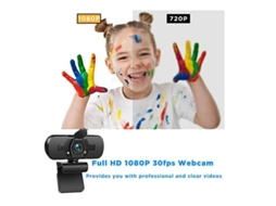 Webcam com microfone e capa de privacidade, câmera de streaming HD grande angular 1080P para computador, desktop, laptop e monitor, preta, Bestvite
