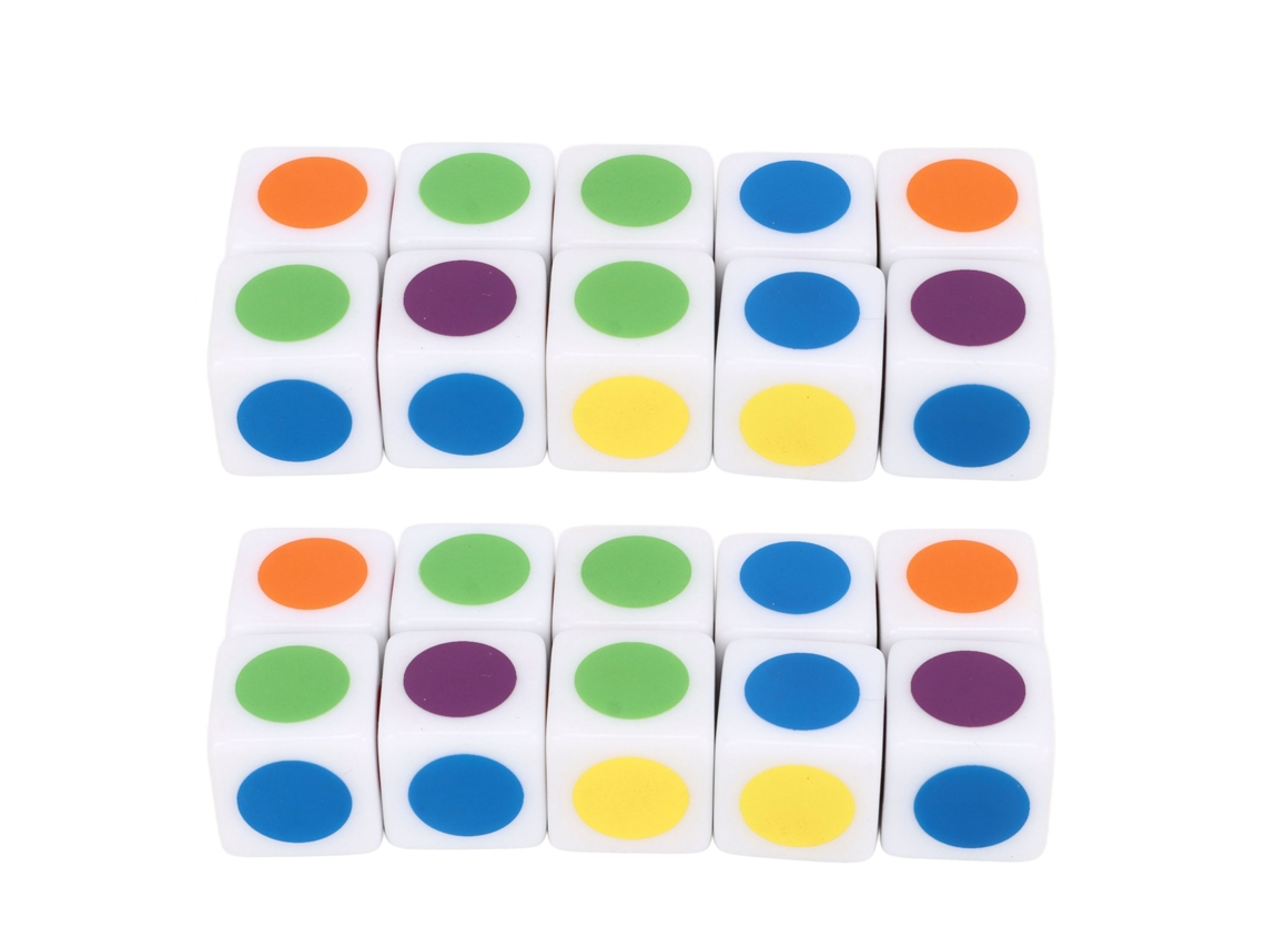 Mali 20 Peças Cubos Hexagonais de Ensino 6 Cores Cantos Arredondados Dados Coloridos Brinquedos Educacionais