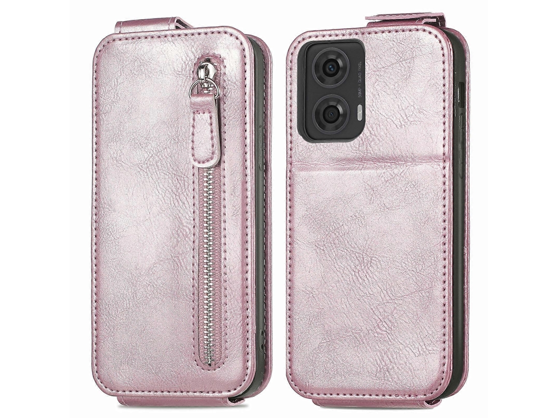 Capa De Celular De Couro Com Zíper Vertical