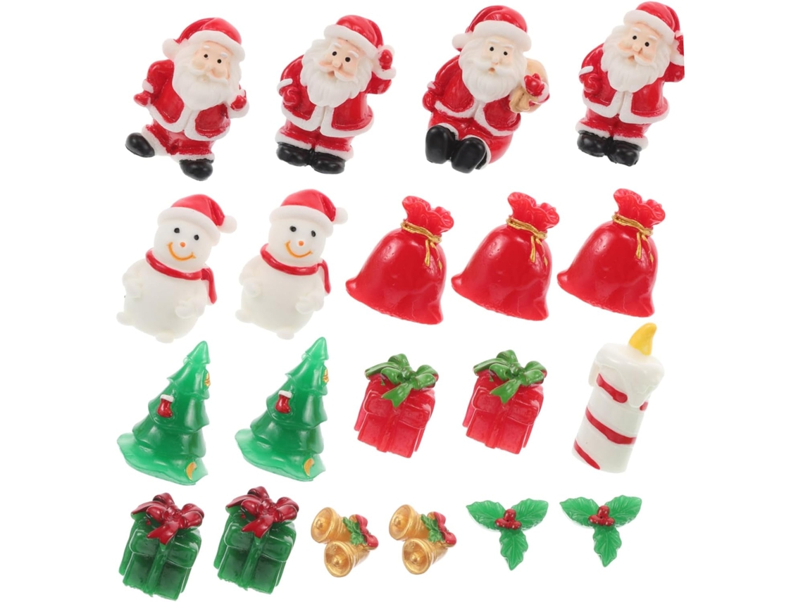 De 20 Peças De Decoração Natalina Em Miniatura, Enfeites De Mesa Festivos Em Resina Para Cenários Em Miniatura E Gokoco
