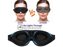 Kaload Máscara Dormir Preta Homens Mulheres Formato 3d Contorno Anatômico Dormir Noite Bloquear Luz Conforto Viagens Ioga Cochilos Macia Confortável