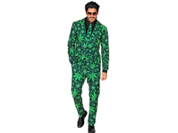 Terno engraçado masculino de maconha verde