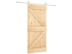 Maison Exclusive - Porta Deslizante 95 X 210 Cm Natural E Branco