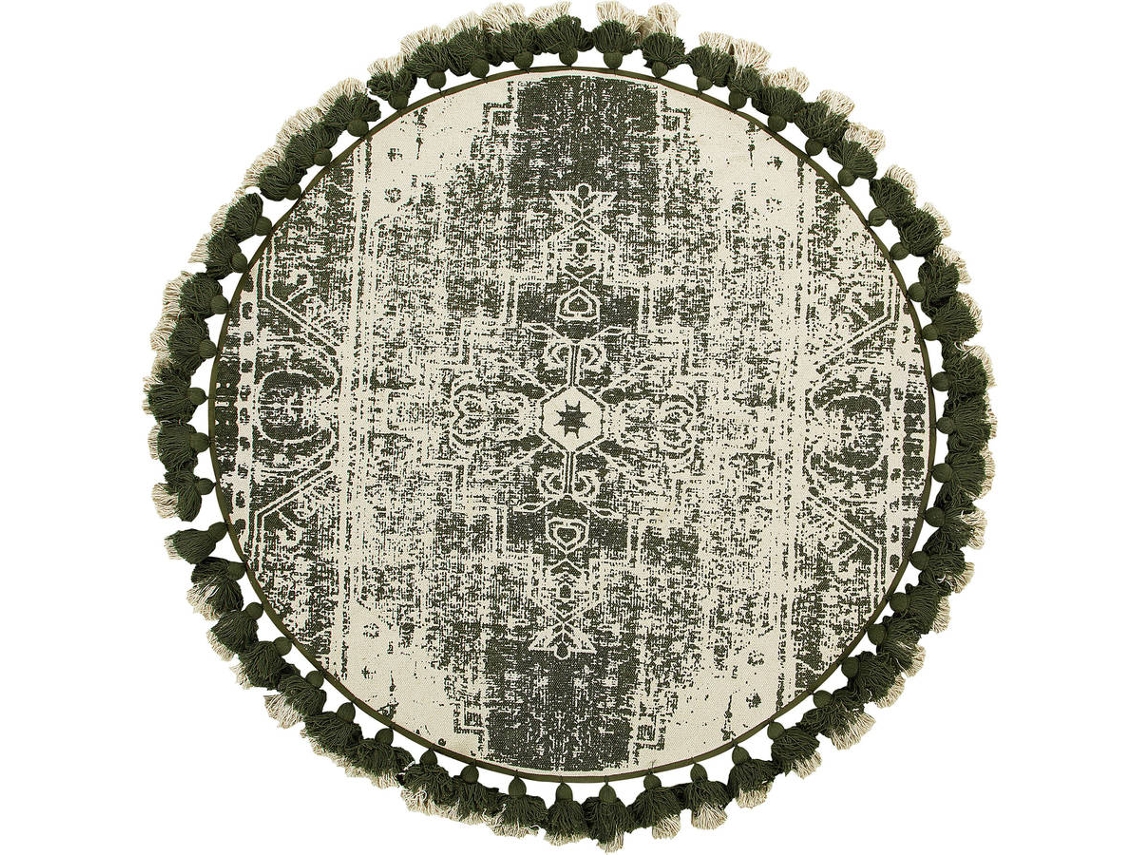Tapete Kahta (Verde - Algodão - 120x120x1 cm)