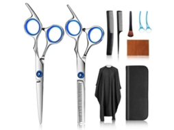 Kit De Tesoura De Corte Cabelo, 10pcs Ferramenta Profissional Para Corte De Cabelo (azul) Cuich