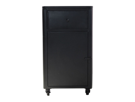 Aparador DECOCLICO em metal com 1 porta e 1 gaveta preta (45 x 36 x 80 cm)