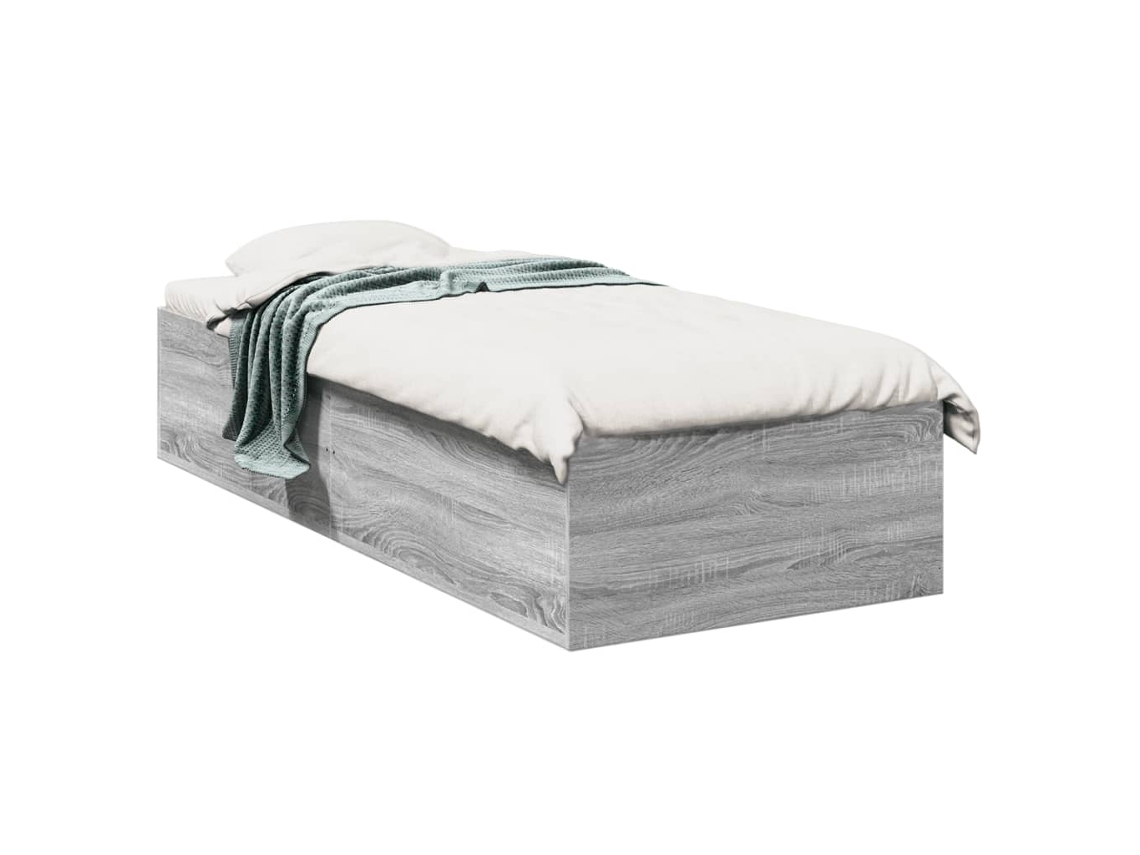 Vidaxl Estrutura Cama 90x200 Cm Derivados De Madeira Cinzento Sonoma