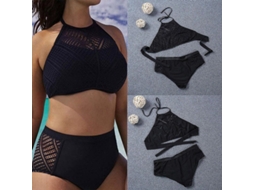 Bikini Fasst para Mulher com Gola Halter, Alta Cintura, Blusa Crop, Plus Size | S/MARCA