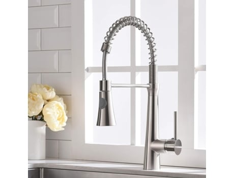 Torneira De Cozinha Com Mola Helicoidal, Conexão Giratória De 360° Para Pia, Torneira De Cozinha E Spray Removível Fitags