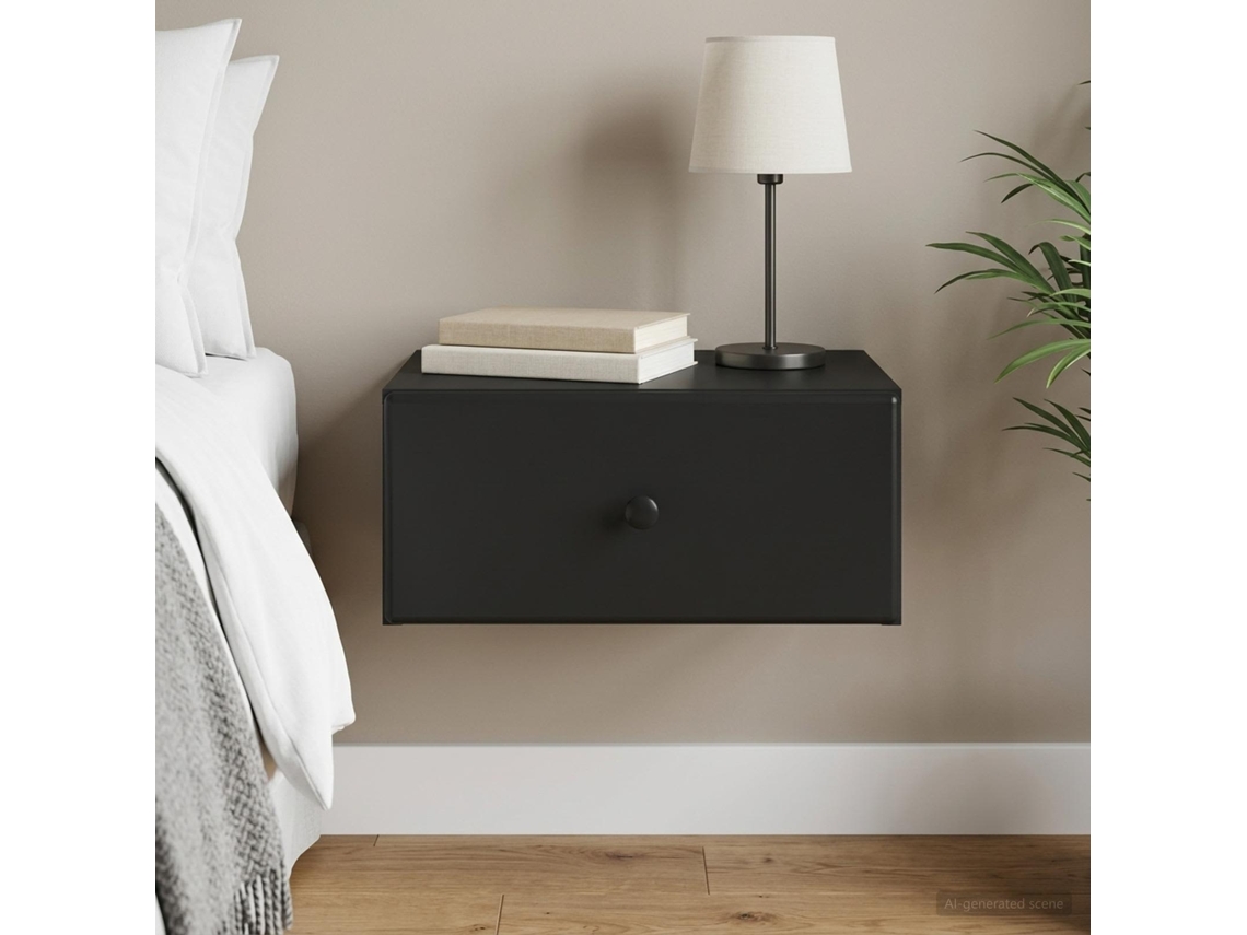Vidaxl Gabinete De Canto Montado Na Parede Preto 49 X 34,5 X 20 Cm