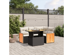 Conjunto de 5 Móveis de Jardim com Sofás e Almofadões