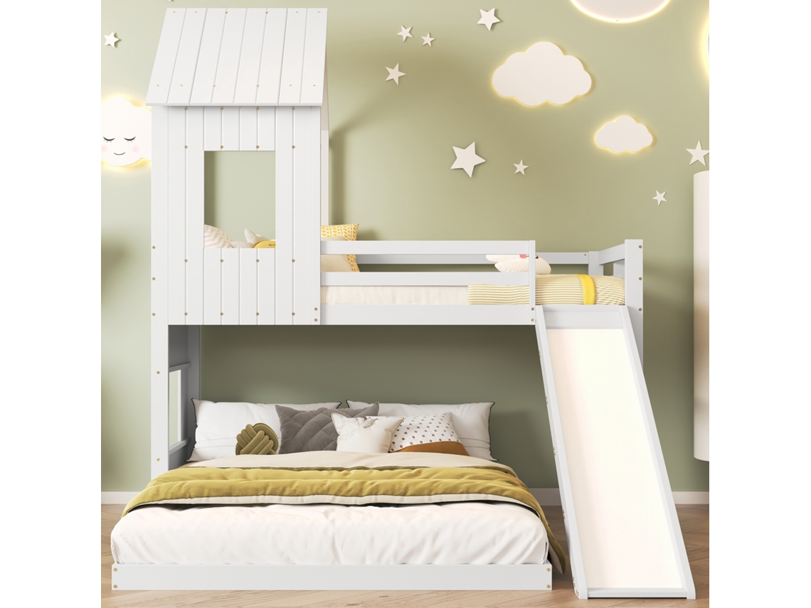 Beliche 90x200 Com Escorregador Janela Teto E Escada