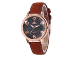 Reloj De Cuarzo Con Correa De Cuero Estilo Simple Y Moderno Universal (café)