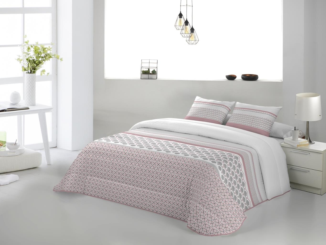 Colcha JVR Haiti (Poliéster - Rosa - 250 cm)