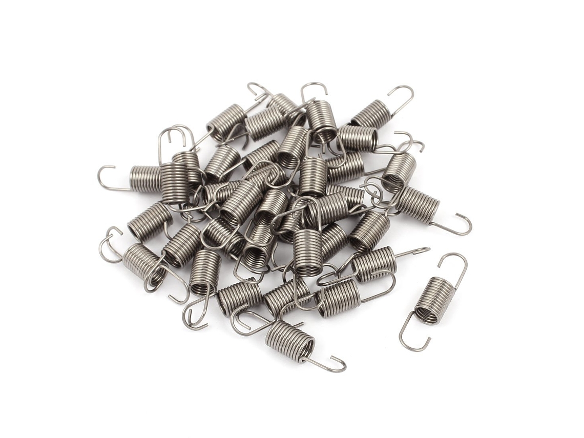 Mola de Tensão com Gancho Duplo, 10mm X 7mm X 0,7mm , Cinza, 38 Pçs CHABERLU