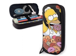 V379 Simpsons Homer e Seus Monges Estojo de Couro, Estojo para Lápis, Estojo para Material Escolar e de Escritório, Miraflow Port