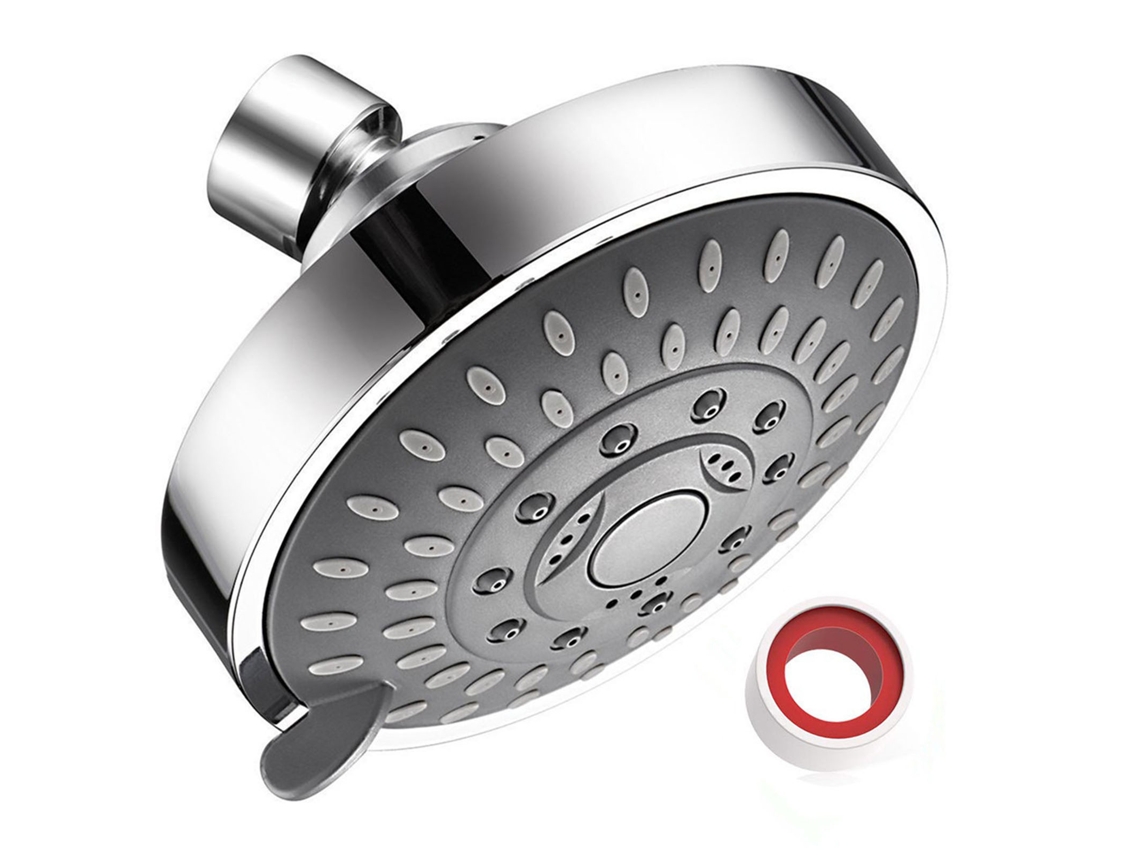 Chuveiro ajustável de aço inoxidável com 5 modos e bico G1/2 para banheiro.