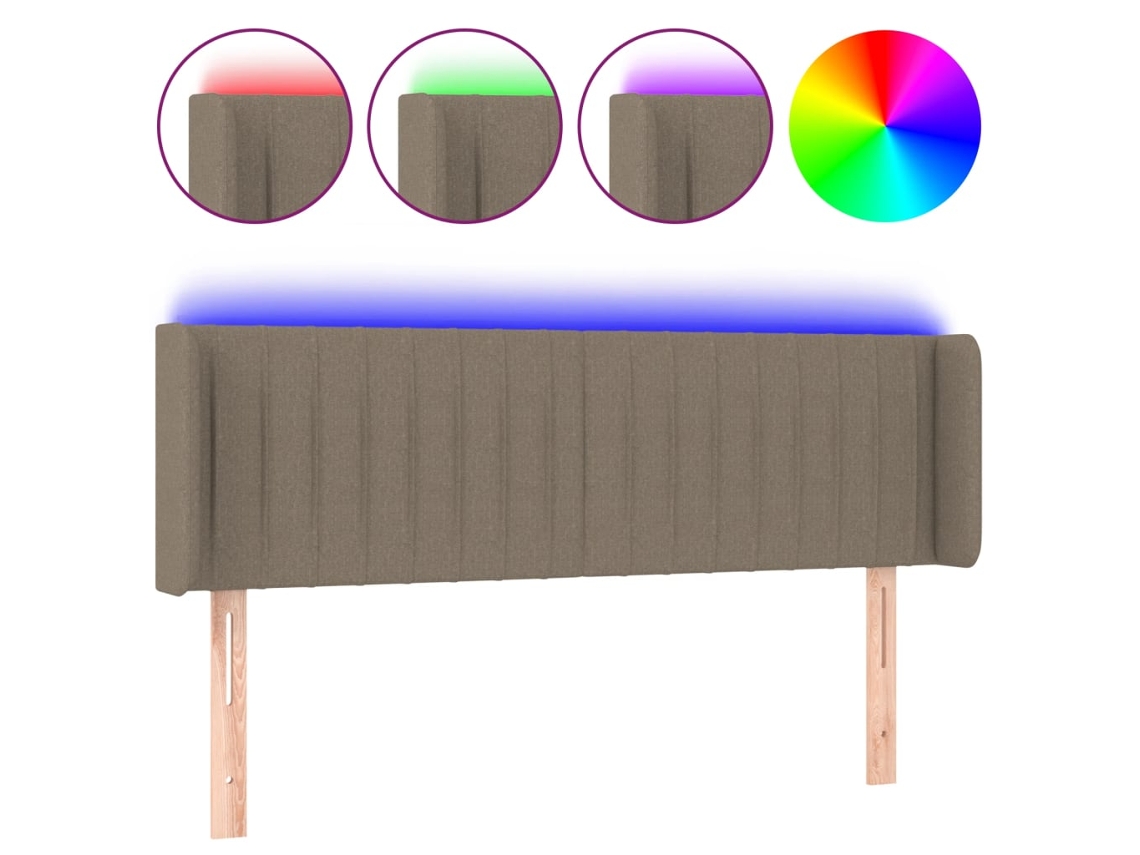 Led Headboard, Led Headboards Vidaxl Cinzento-acastanhado Tecido (147 X 16 X 78/88 Cm)