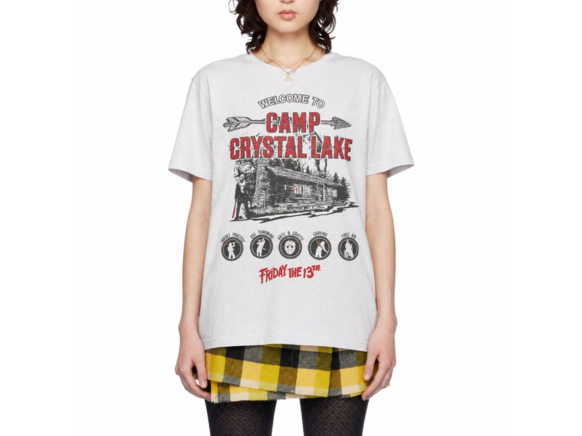 Rockinstone Friday The 13th Camp Crystal Lake Activities White T-shirt Size:l