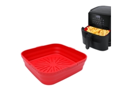 Tapete De Silicone Quadrado Dobrável Para Fritadeira Ar, Vermelho, Compatível Com 7,5 Polegadas +
