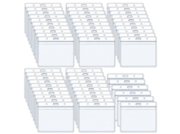 Conjunto de 50 Porta, Crachás Horizontais em Plástico Transparente À Prova D' Água, com Cordão para Múltiplos Cartões, 100 X 85 Mm BRILVIBERA