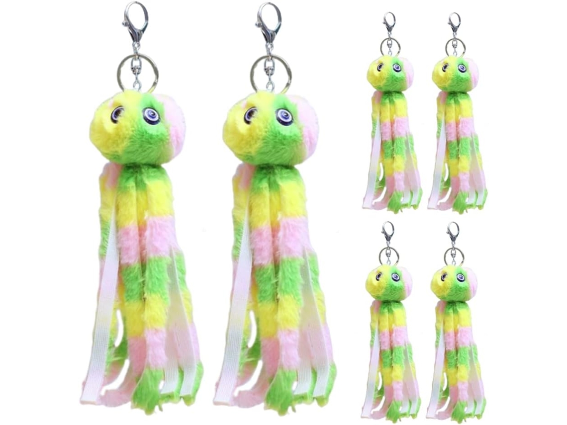 Conjunto De 6 Pingentes Polvo Pelúcia Fofos, Perfeitos Para Bolsas,