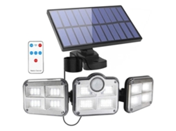 LUMINÁRIA SOLAR DE PAREDE com 122 LEDs, IP65, sensor de movimento para jardim AQUAFORGE