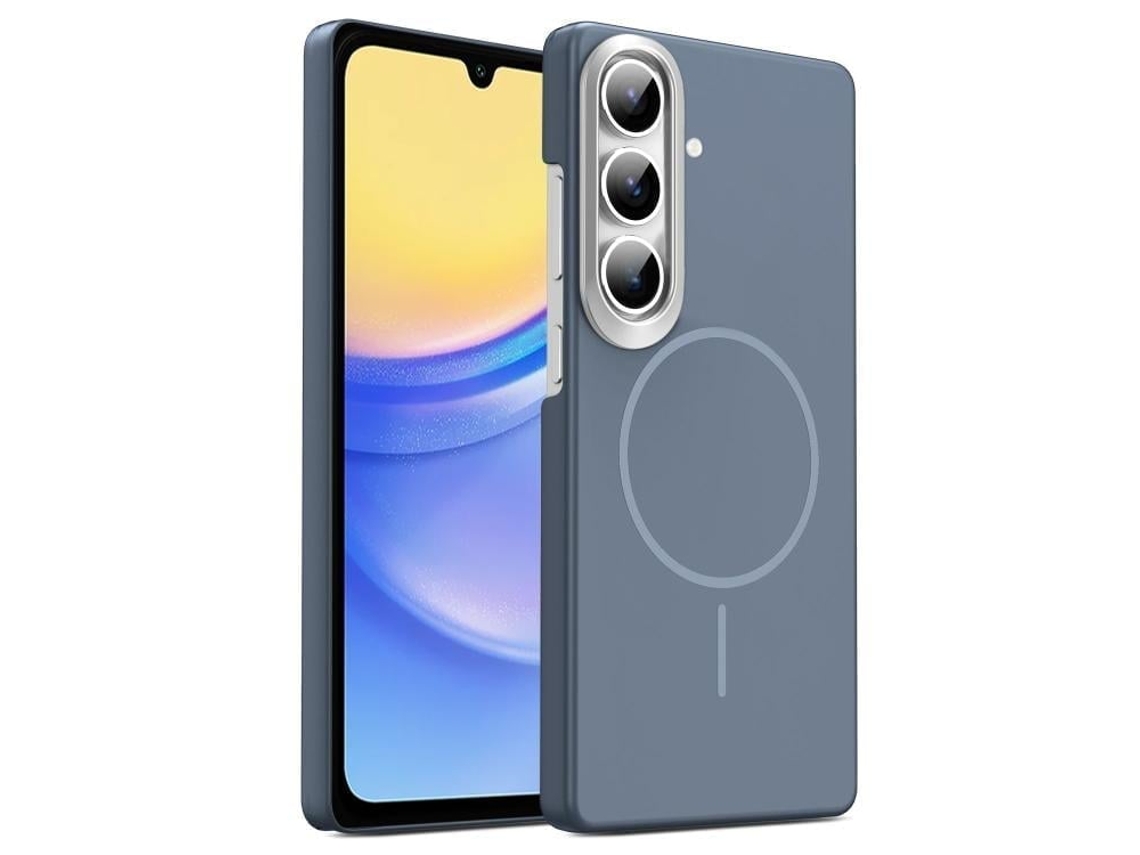 Capa Para Samsung Galaxy A15 5g Fina Circular Magsafe À Prova De Choque Dourada Em Policarbonato Cinza Carbono