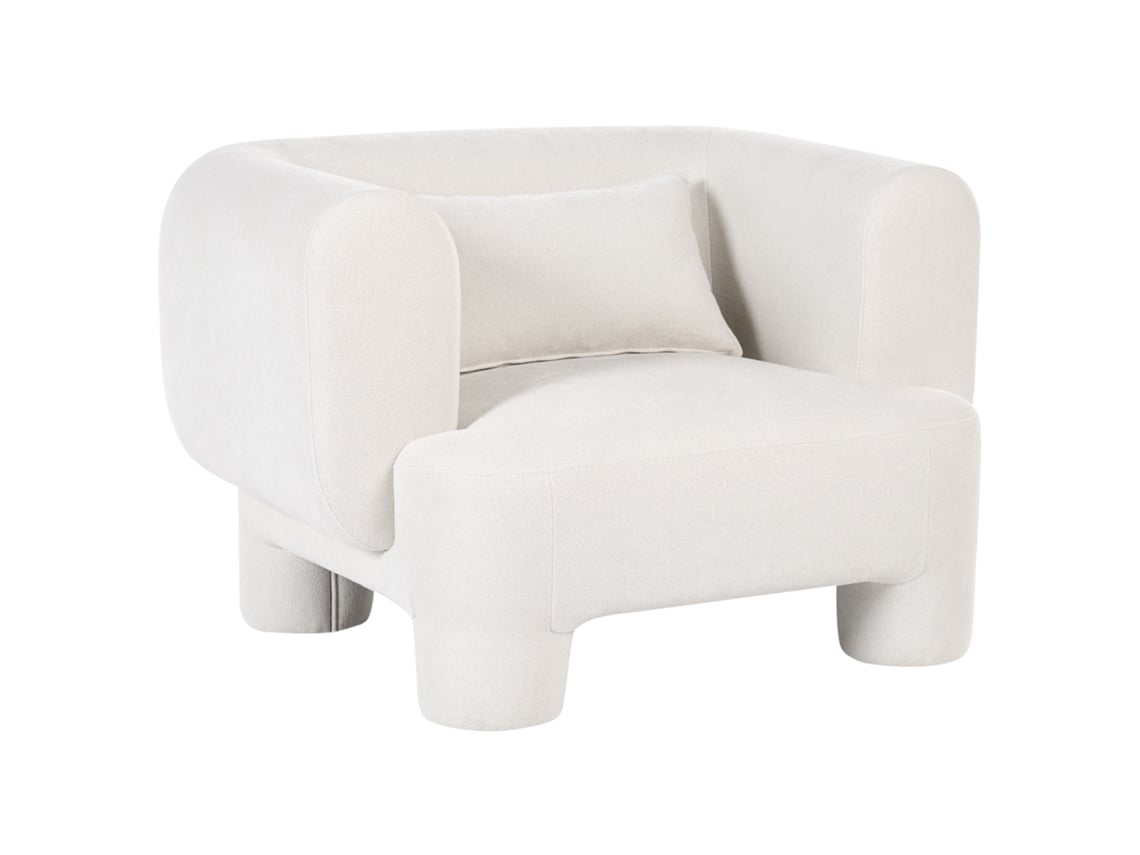 Sillón Beliani Hogbo De Tela Blanco 110x93x73