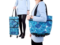 Sacola de Compras Dobrável com Rodas Lmell, Mala de Rodinhas Dobrável para Mulheres. GOKOCO