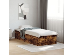 Vidaxl Estrutura Cama 100x200 Cm Derivados de Madeira Carvalho Fumado