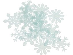 200 Adesivos De Parede Natalinos Azuis, Flocos De Neve Luminosos, 3 Cm