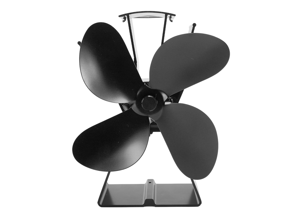 Ventilador de Lareira Termoelétrico 4 Lâminas, Preto | S/MARCA