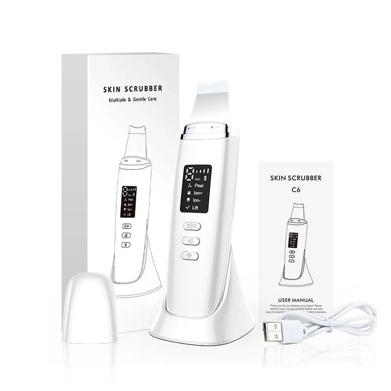 (branco) Aparelho Elétrico Vibratório Para Limpeza E Esfoliação Facial, Limpeza Facial E Remoção De Cravos