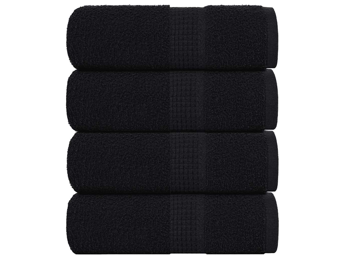 Vidaxl Toalhas De Bidé Frogn 4 Pcs 30x50 Cm 360 G/m² Preto