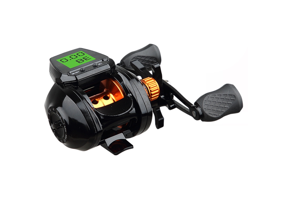 Molinete de Pesca Digital Display Leve Dourado
