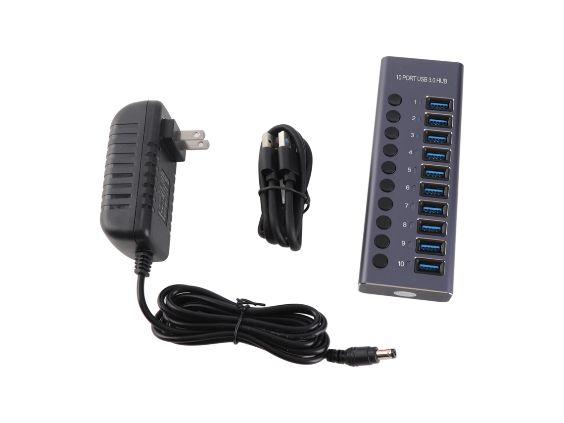 985a 10 Port Usb 3.0 Hub Splitter Com Docking Station E Interruptores Individuais Alimentado