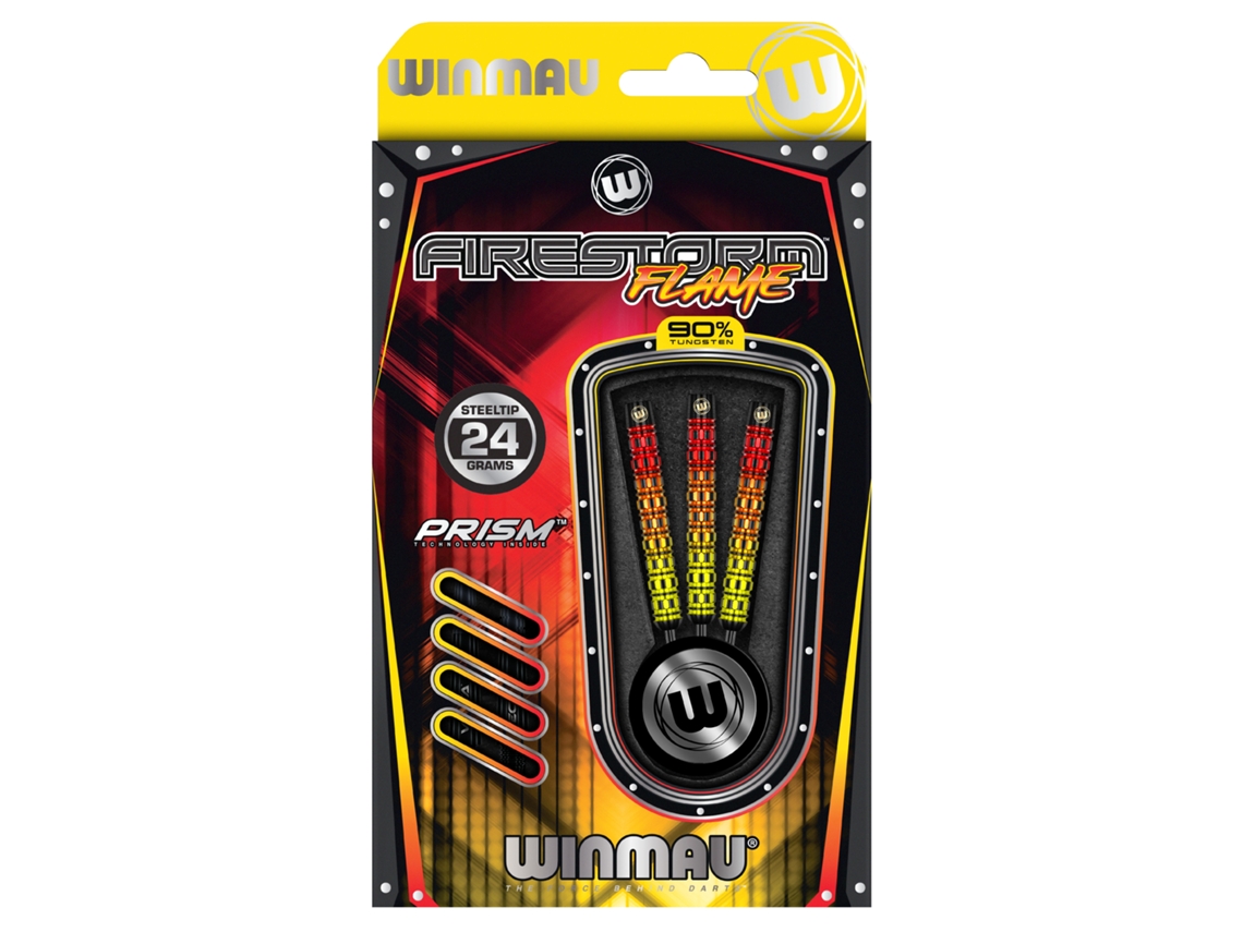 Dardos Winmau Firestorm Flame De Ponta De Aço, Tungstênio 24g, Profissionais