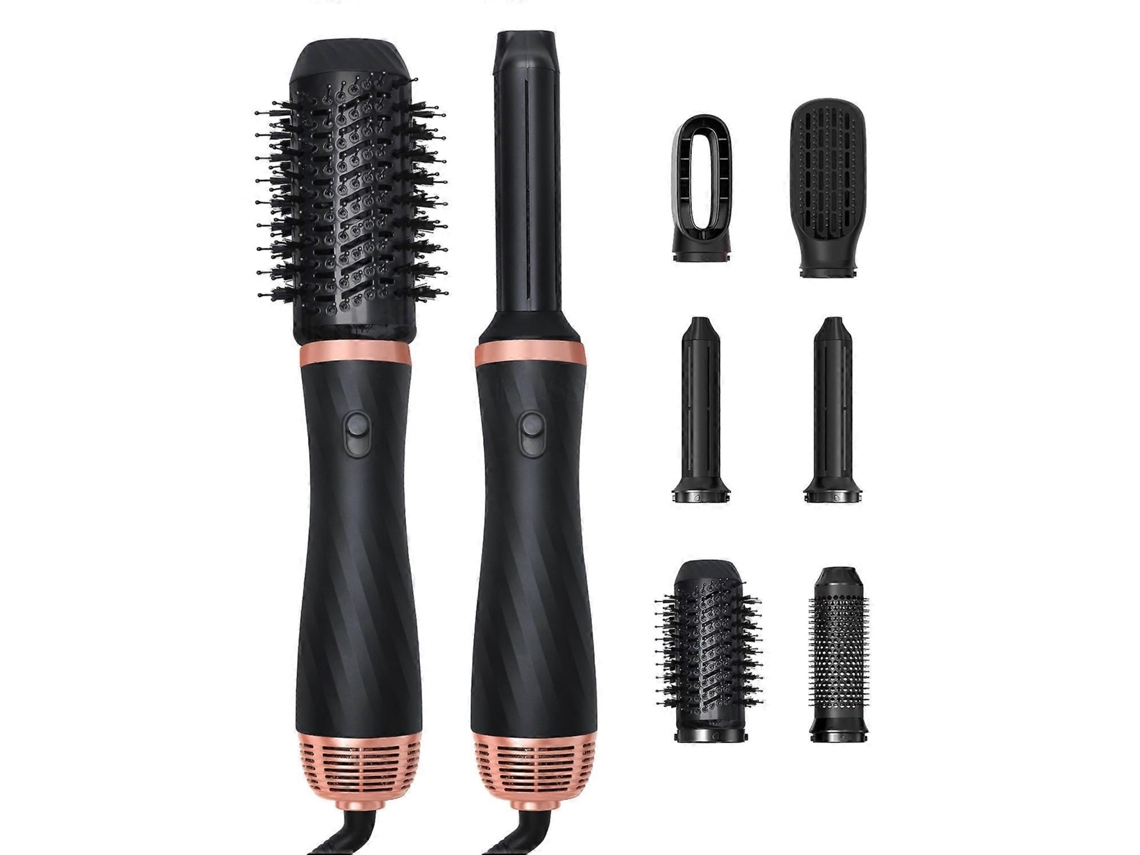 Escova Secadora de Cabelo 6 em 1 com Ar Quente, Íons Negativos, Modeladora e Modeladora de Cachos TAISHENGDA