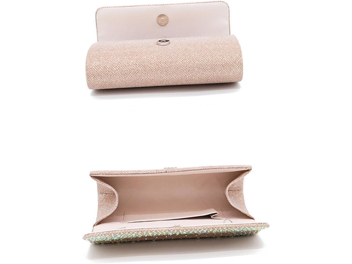 Bolsa Clutch Elegante Com Corrente, Ideal Para Casamentos E Festas. Também Pode Ser Usada Como Bolsa De Ombro.