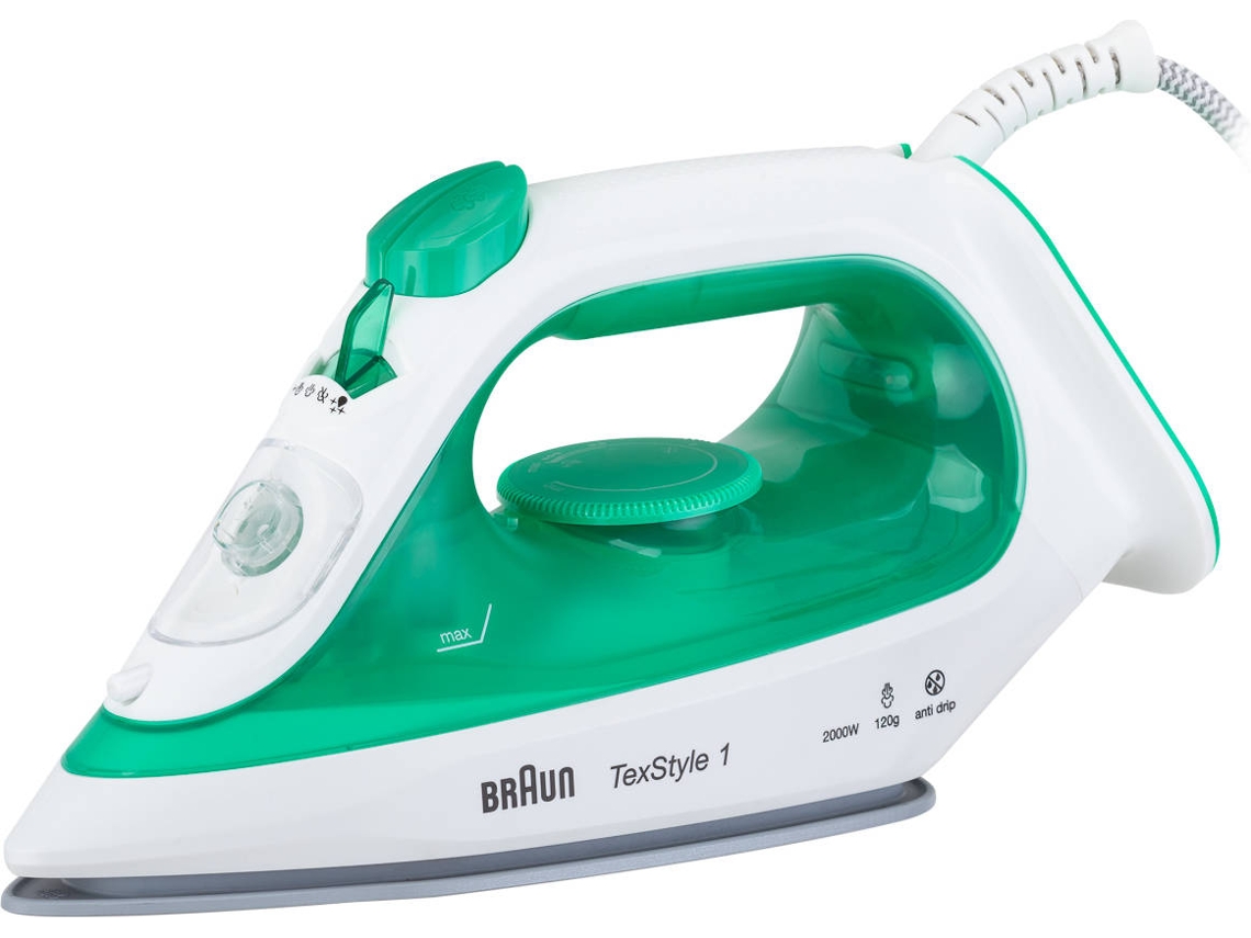 Ferro a Vapor BRAUN TexStyle 1 SI 1040GR (Jato a vapor 120 g/min - Base ...